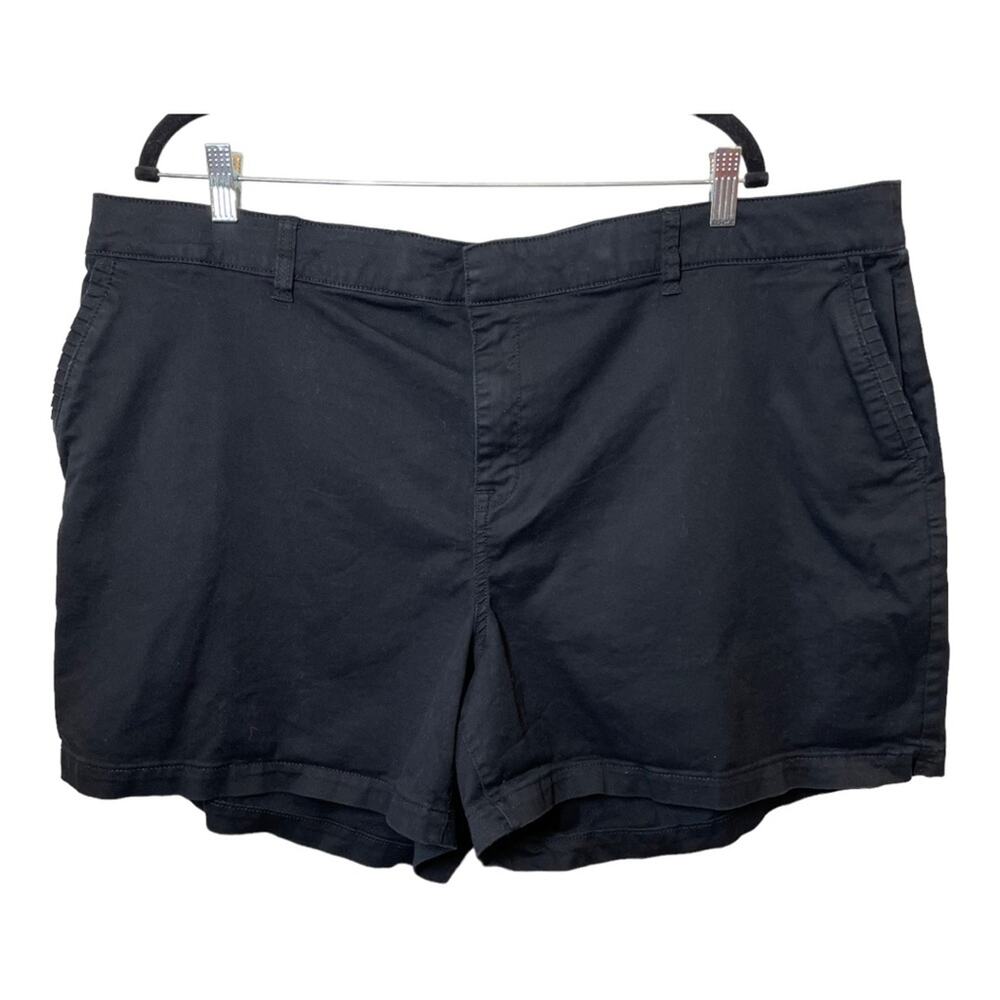 Lane Bryant Black Shorts 24 Ruffle Trim Chino
